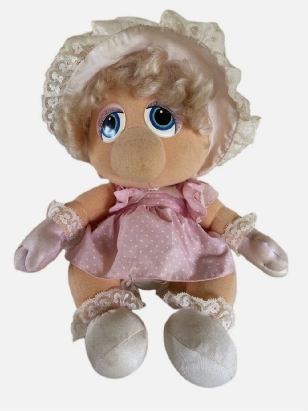 Vintage 1985 Miss Piggy Muppet Babies Hasbro Softies 10" Plush
